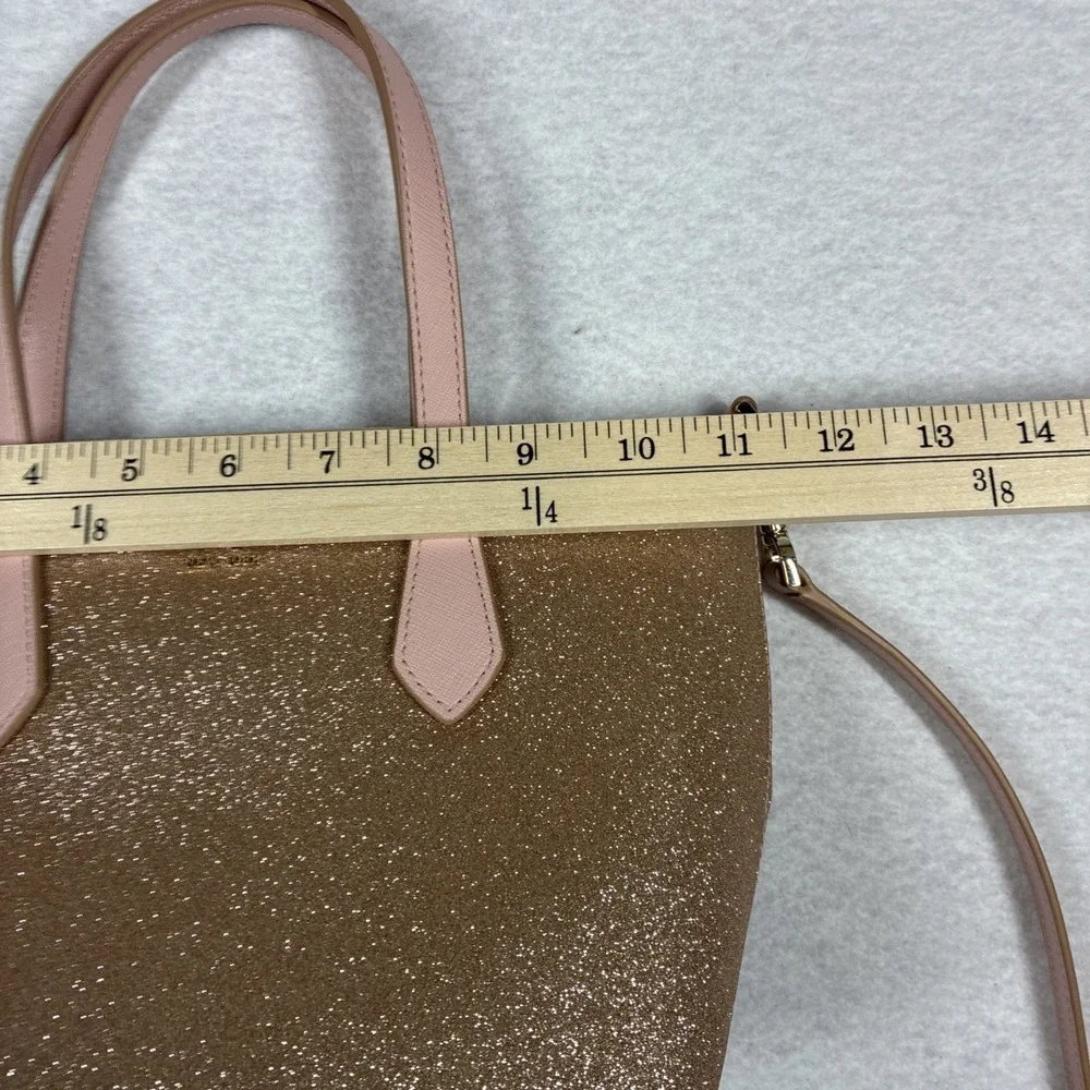 Kate Spade Joeley Satchel Tote Pink Rose Gold Glitter Shoulder Crossbody Strap